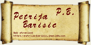 Petrija Barišić vizit kartica